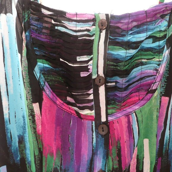 Janette Plus Camisole Top Ruffles Multicolored Adjustable Straps Size 1XL - Picture 3 of 8